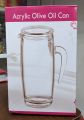 Acrylic Olive Oil can Transparent Jug Bottle Dispenser with Handle & Clear Lid (450 ml).