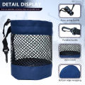 Polyester Golf Ball Storage Bag with Drawstring Closure - Mesh Pocket Design for Easy Organization, Available Gray/Blue/Black,.