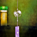 Japanese Glass Wind Chime Garden Ornament Indoor Window Hanging Decor Craft.