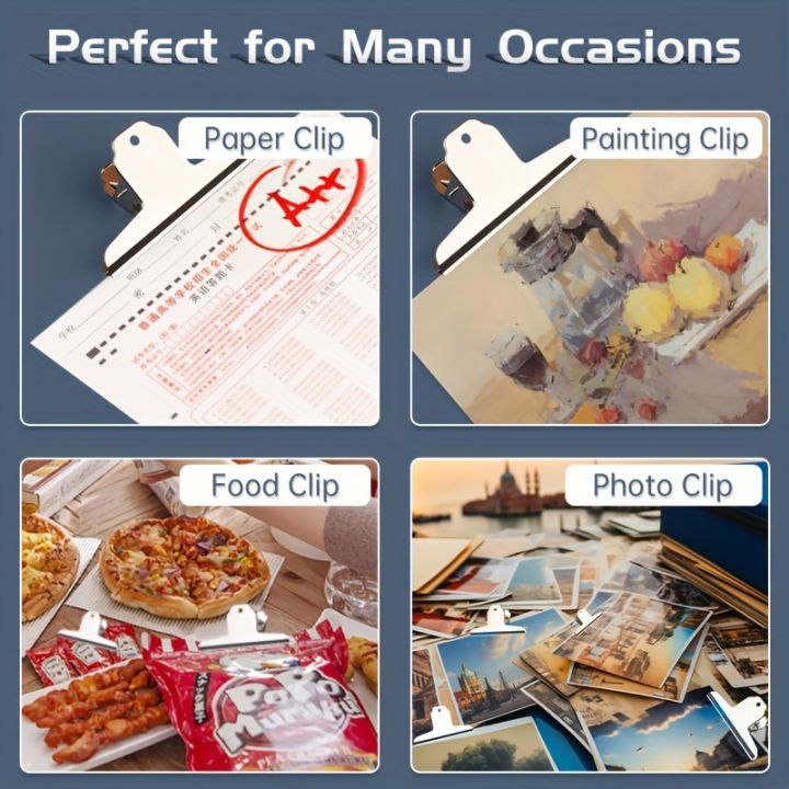 1pc/3pcs/5pcs%20Large%20Bull%20Paper%20Clips%2014.5cm/5.7in,School%20Supplies%20for%20Bulletin%20Board,Artworks,Food%20Bag,Photos,Metal%20Chip%20-%20Image%203