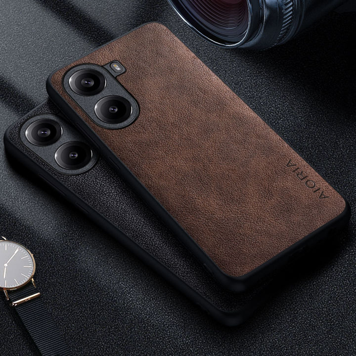 Premium Luxury leather Phone Case for Xiaomi Poco X7 Pro Retro Business Style Solid color cover funda capa
