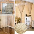 100x200CM Living Room String Curtain Shiny Tassel Silver Line Cortinas Solid Color Window Home Door Divider Curtain. 