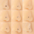 1PC 316L Surgical Steel Nose Stud CZ Crystal Screw Nose Piercing Retainer Holder Flower Nose Bone Ring Body Piercing Jewelry.