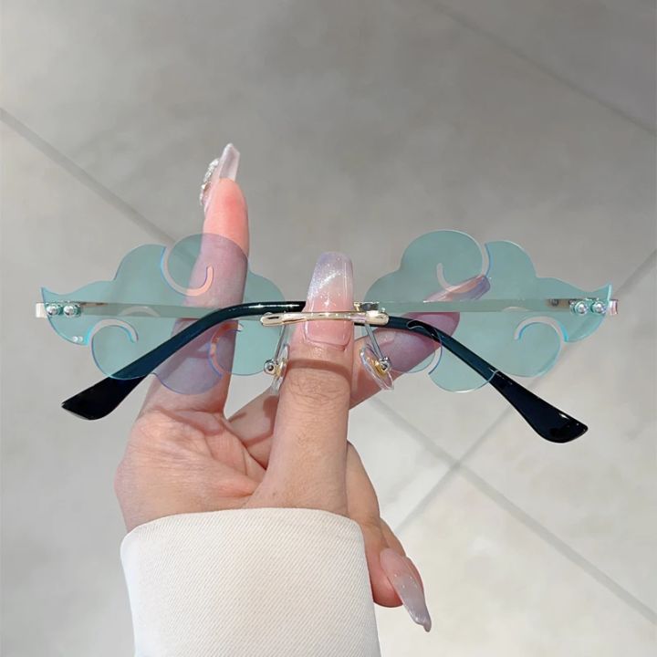 KAMMPT%20Cloud%20Shaped%20Sunglasses%202024%20New%20in%20Rimless%20Irregular%20Funny%20Sun%20Glasses%20Women%20Trendy%20Stylish%20Brand%20Designer%20Rave%20Shades%20-%20Image%203