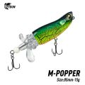 Popper Fishing Lures Top Water Hard Baits Whopper Plopper Soft Rotating Tail 85mm 15g Popper Wobblers For Bass Pike.