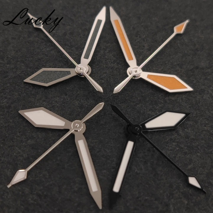 High Quality C3 Hands NH35 Green Luminous Watch Retro Silver Black Watches Pointers Parts Fit NH35/NH36/4R/7S Movement