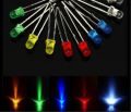 100Pcs- 3mm COLORFUL LED Mixed 3mm 5 Color Round LED Light Emitting Diode Basic LED Green Red Yellow Blue White Light Bulbs For Electronics Project Indicator Front Panels Light DIY.