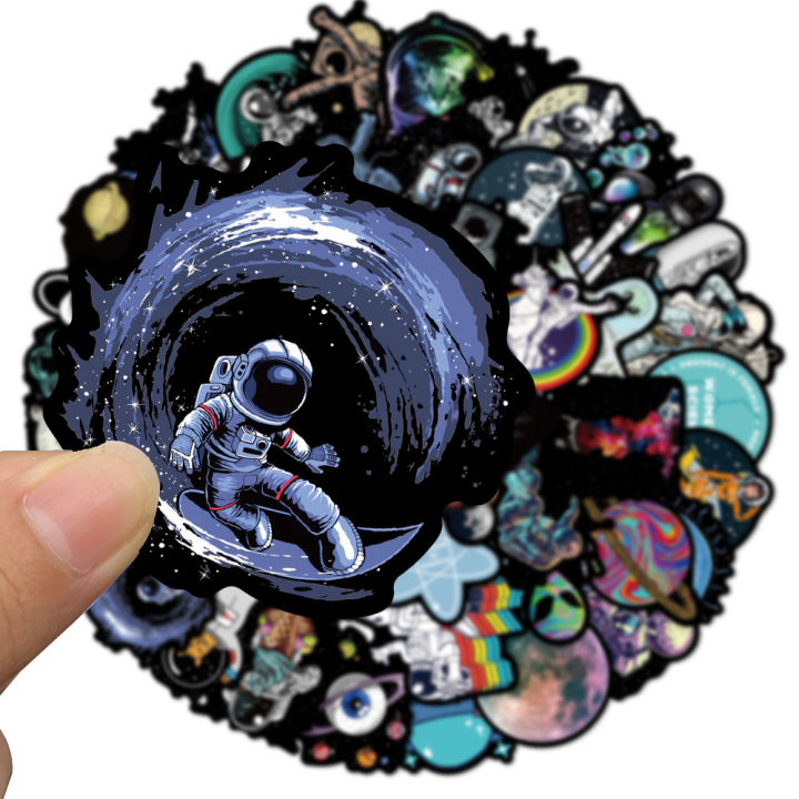 50pcs Graffiti Astronaut Stickers Outer Space Vinyl Decals for Laptop ...