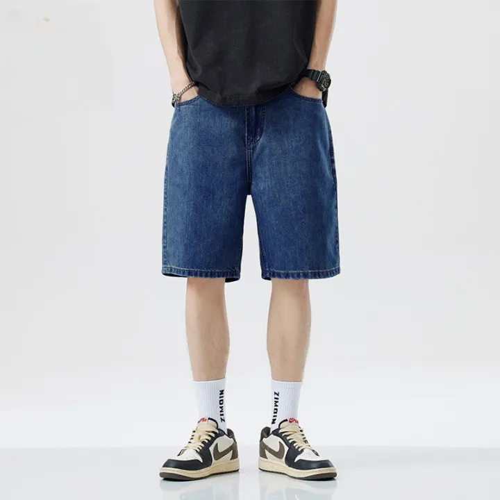 2025%20new%20summer%20shorts%20jeans%20men's%20elastic%20deep%20blue%20fashionable%20design%20jeans%20slim%20fit%20straight%20leg%20men's%20short%20denim%20-%20Image%202