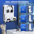Wall Mount Kit with RGB Light For PS5/ Pro/ Slim Console Dual Controller Charging Station Headset Hanger For PS5 Accessories.