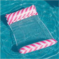 Foldable Striped Inflatable Lounge Chair, Suitable For Swimming Pool Parties And Beach Leisure Floating Beds With Net Backrest. 