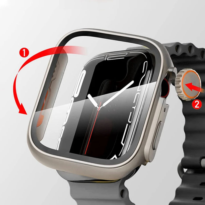 Glass+Case%20for%20Apple%20Watch%2044mm%2045mm%2041mm%2040mm%2042mm%2038mm%20Screen%20Protector%20Cover%20Change%20Ultra%20Bumper%20iWatch%20Series%208%207%20%20SE%206%205%203%20-%20Image%203