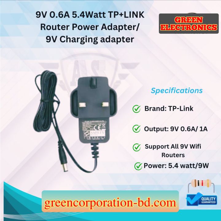 9V 1A 5.4Watt TP+LINK Router Power Adapter/9V charging adapter