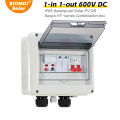 Double PG Solar photovoltaic PV DC Combiner Box 600V Surge Lightning Protection 1 input 1 out Fuse MCB SPD Distribution Box IP65. 