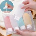 4Pcs/Set Travel Botttle Set 60ml Refillable Bottle Soft Silicone Lotion Shampoo Container Squeeze Tube Empty Bottle Wholesaleliu. 
