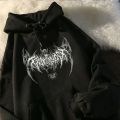 Skull Graphic Printed Long Sleeve Men Hooded Women's Sweatshirt Gothic Top Black Punk Style Fashion Cool Girl Unisex Hoodie.