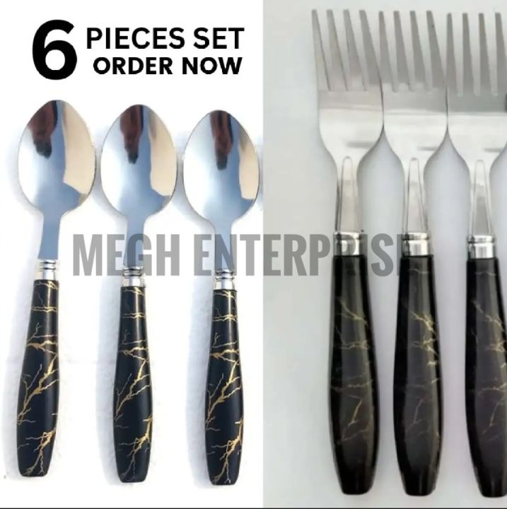 Stainless%20Steel%20Tea%20Spoon%20And%20Fork%20Spoon%20Set%20-%20(Pack%20of%206)%20With%20Ceramic%20Design%20Plastic%20Handel%20(6%20PIECES%20SET)%20-%20Image%205
