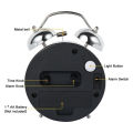 4 Inch Loud Alarm Clock With Nightlight for Heavy Sleepers, Metal Twin Bell Battery Operated Alarm Clock for Bedrooms Decoration. 