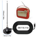 Multi-Purpose Antenna Two-In-One (Ground Wave + Radio) Radio Antenna Fm/Am Antenna Dab Digital Antenna Dvb-T Tv Antenna Universal Telescopic Rod Digital Tv Antenna.