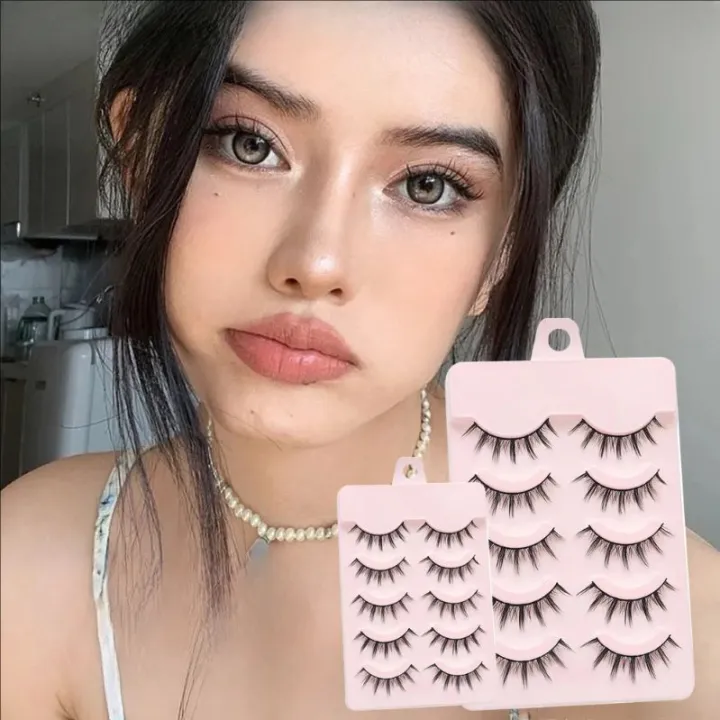 MJ%205Pairs%20Little%20Devil%20False%20Lashes%20Natural%20Fake%20Eyelashes%20Fluffy%20Soft%20Daily%20COS%20Full%20Strip%20Lashes%20Band%20-%20Image%202