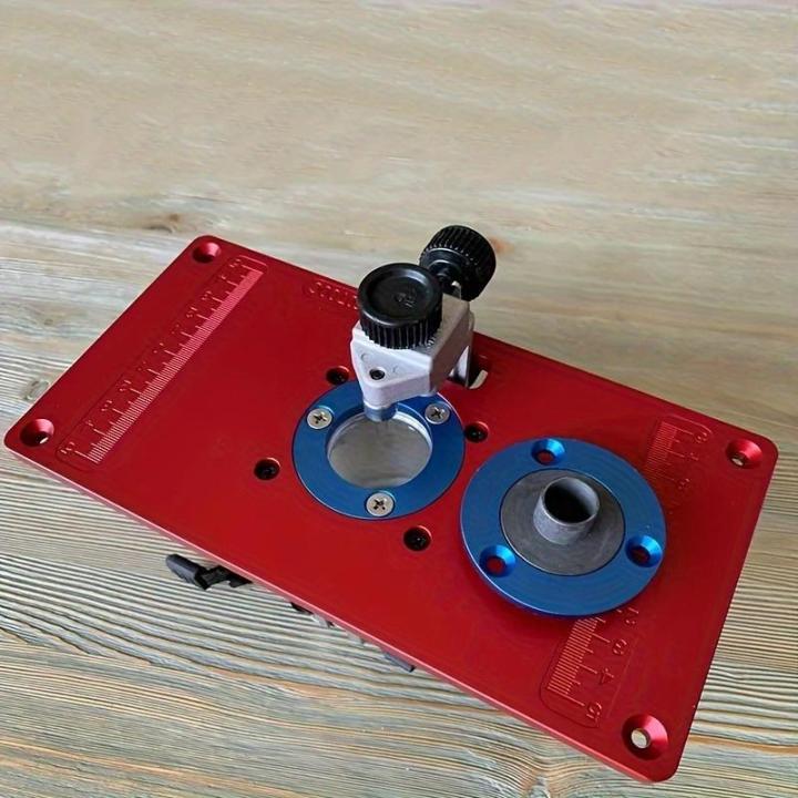 1%20Set%20Aluminum%20Router%20Table%20Insert%20Plate%20High%20Quality%20w/%202%20Router%20Insert%20Rings%20For%20Trimmer%20Woodworking%20Benches%20Router%20RT0700C%20-%20Image%202