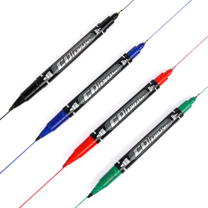 4pcs%20GXin%20G-107A%20Double%20Head%20Twin%20Tip%20CD%20DVD%20Oil-based%20Smooth%20Writing%20Permanent%20Marker%20Pen%20(1-Black,%201-Red,%201-Blue,%201-Green)%20-%20Image%202