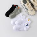 5 Pairs Fashionable Cloth Standard Boat Socks Spring And Summer Thin Style Mens Solid Color Socks Casual Sports Socks. 