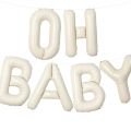 40inch Cream Beige Oh Baby Shower Letter Balloons Beige Foil Letter Balloons for Gender Reveal Decoration 1st Birthday Backdrop. 
