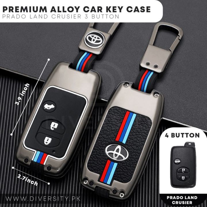 Toyota Prado Zinc Alloy Metal Remote key cover with key chain