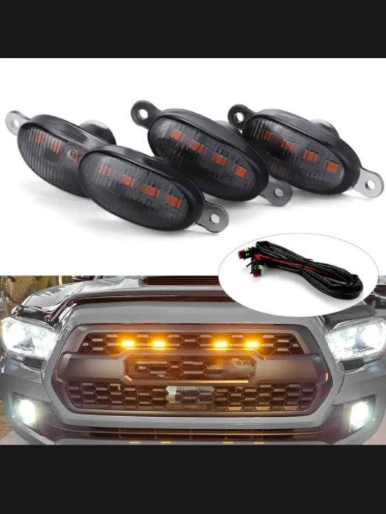 GMC%20Smoke%20%20Front%20Grill%20Yellow%20LED%20Lights%20set%20of%2004%20pieces%20-%20Image%202