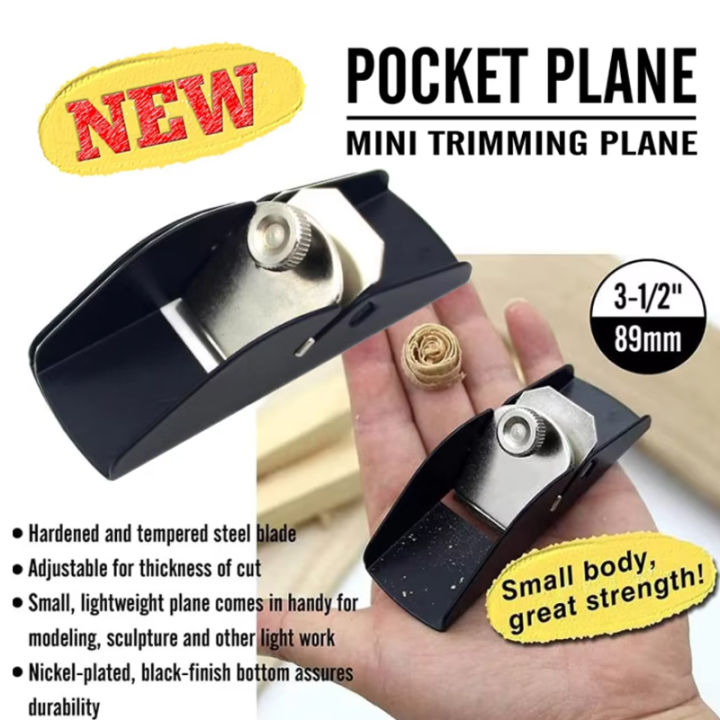 Mini flat pocket hand planer, wood trimming bed, carpenter cutting blade, flat hand planer, hand push casting carpenter tools