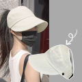 Anti-UV Women Cap Wide Brim Breathable Foldable Sun Hat Mask Hang Outdoor Sport Visor Quick Drying Sunscreen Hiking Cycling Hat.