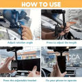 Car Rearview Mirror Phone Holder 360° Retractable Rotatable Cell Phone Holder Clip Mobile Phone  Support Phone Mount Stand. 