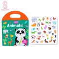 Reusable Sticker Book for Kids, Busy Book for Toddlers 1-3, Animal Stickers, Toddler Travel Toys, Jelly Quiet Book 6 Themes Preschool Learning Activities for Toddlers Ages 3-6(Animals). 