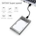 USB 3.0 External Hard Drive Enclosure 2.5 inch SATA to USB3.1 UASP Clear Portable Hard Drive Case 2T HDD Tool-Free Transparent.