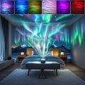 1pc Northern Lights LED Atmosphere Projector,7 Modes, Starry Rotation Projection,USB Powered,Remote Control,For Bedroom Decor. 
