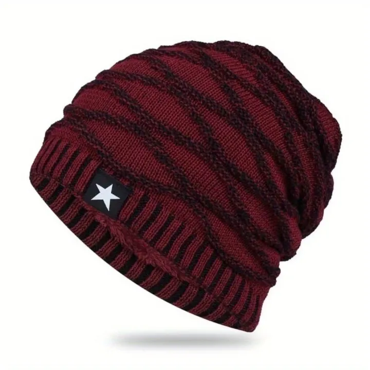 1PC%20New%20Unisex%20Slouchy%20Winter%20Hats%20Add%20Fur%20Lined%20Men%20And%20Women%20Warm%20Beanie%20Cap%20Casual%20Five-pointed%20Star%20Decor%20Winter%20Knitted%20Hat%20-%20Image%206
