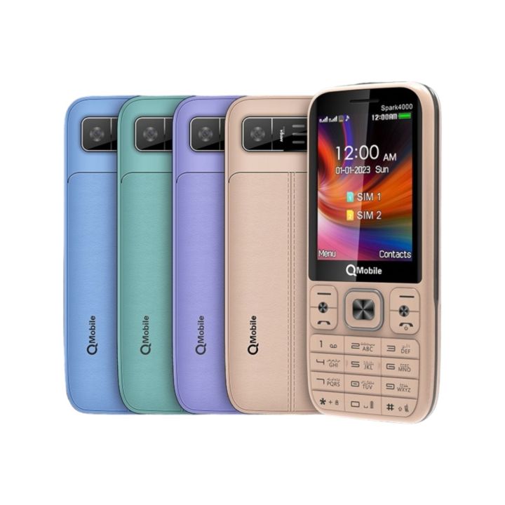 QMobile Spark 4000 - 2.8 Inch Display - 4000mAH Battery - Dual Sim - PTA APPROVED - Quality Sound - Auto call recording - 1 Year brand warranty
