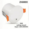 Tuya ZigBee/WiFi 24G MmWave Human Presence Sensor AC100-250V Ceiling Motion Static Detector with Luminance Monitoring Smart Life. 