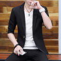 Summer 2025 Men's Mid-Sleeve Slim Fit Suit Korean Style Handsome Youth Seven-Quarter Jacket Small Suit Collection.