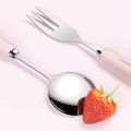 WORTHBUY 3/4PCS Cute Portable Dinnerware Set Reusable 304 Stainless Steel Fork Spoon Chopsticks With Box Cutlery For Kid Student.