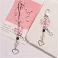 Y2K Kawaii Cute Phone Strap Charm Bow Heart Star Keychain Pendant Key Chain Bag Phone Chain Accessory For key All Phone Case.