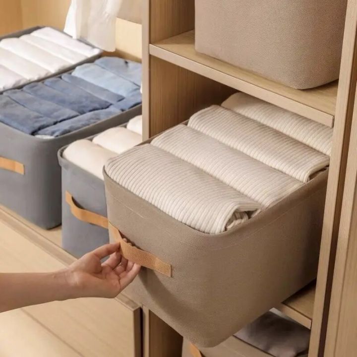 1pc%20Foldable%20Clothes%20and%20Miscellaneous%20Items%20Storage%20Box%20with%20Steel%20Frame%20Wardrobe%20Organization%20and%20Storage%20-%20Image%202