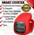 Digital 8 Channel Tasbih - Night Mode LED
Backlight - Handheld Finger Ring - 5 Digit LCD
Display - Multifunctional Clock Time Function
Beep Buzzer Clicker Tasbeeh Zikr Pray Tally
Counter. 