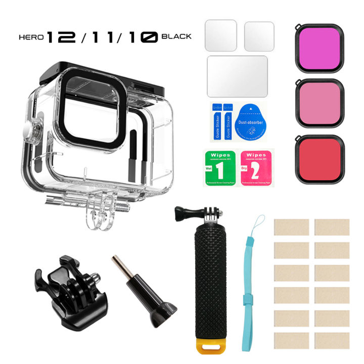 Waterproof%20Case%20for%20GoPro%20Hero%2012%20Black%2011%2010%20Housing%20with%20Anti%20Fog%20Inserts%20Temepered%20Glass%20Screen%20Protector%20Floating%20Hand%20Grip%20-%20Image%207