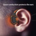 Wave Open-Ear Bone Conduction Earphone Ipx8 Waterproof Wireless Headphones Sports Outdoor Running Earbuds Bluetooth 5.1 Orange. 