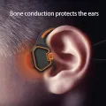 Wave Open-Ear Bone Conduction Earphone Ipx8 Waterproof Wireless Headphones Sports Outdoor Running Earbuds Bluetooth 5.1 Orange. 