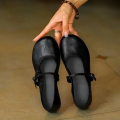 Women's Mary Jane Flats, Round-Toe Single Strap Slip-On Shallow Cut Shoes, Versatile Fashion Vintage Elegant Casual Shoes.. 