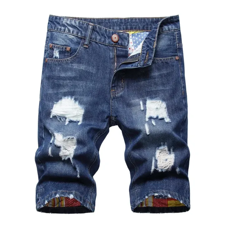 Personalized%20Ripped%20Denim%20Shorts%20for%20Men,%20Retro%20and%20Nostalgic%20Hip-hop%20High%20Street%20Stretch%20Straight%20Fashion%20Short%20Jeans%20Male%20-%20Image%204