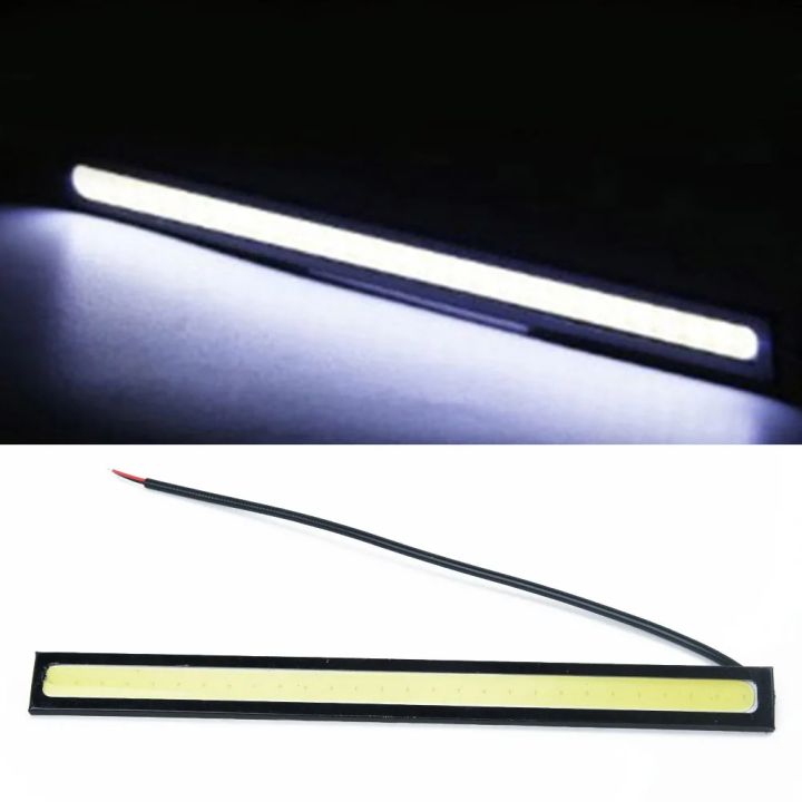 10pcs%2017CM%20Super%20Bright%20Car%20Daytime%20Running%20Lights%20Waterproof%2012V%20LED%20COB%20Car%20Auto%20Fog%20Light%20White%20Strip%20Lights%20Bar%20-%20Image%203